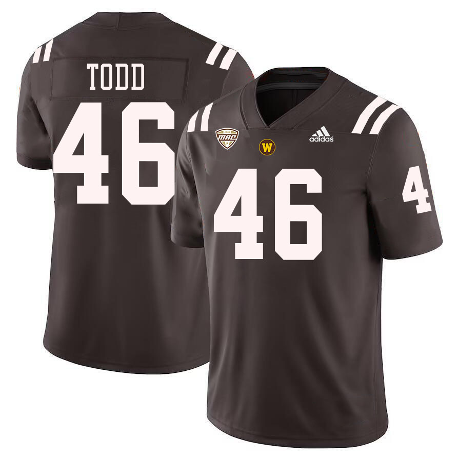 #46 RJ Todd Western Michigan Broncos College Football Jerseys Stitched-Brown